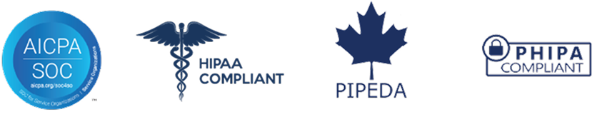 Compliance badges for ICPA | SOC, HIPAA, PIPEDA, and PHIPA